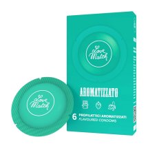 Love Match prezerwatywy aromatyzowane mix smaków 6 sztuk, banan, truskawka, czekolada