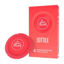 Love Match Sottile - cienkie prezerwatywy lateksowe 6 sztuk, anatomiczny kształt