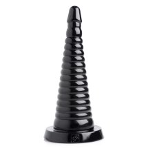 XR Brands Master Series model żebrowany duży czarny 28,5 cm, anatomiczna powierzchnia