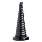 XR Brands Master Series model żebrowany duży czarny 28,5 cm, anatomiczna powierzchnia