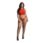 Le Desir komplet top i majtki Plus Size, połyskujący design, 1XL-3XL