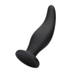 Ouch! Curve silikonowy korek z przyssawką, anatomiczny kształt, czarny