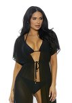 Forplay Tolu M Stroj kąpielowy bikini z kimono, czarny, szybkoschnący materiał