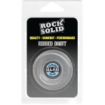 Doc Johnson Rock Solid Ribbed silikonowy pierścień z prążkowaną teksturą, czarny, medyczny silikon