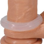 Doc Johnson Rock Solid Ribbed silikonowy pierścień z prążkowaną teksturą, czarny, medyczny silikon