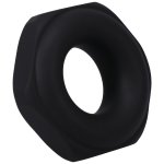 Doc Johnson Rock Solid silikonowy pierścień kanciasty czarny, ergonomiczny, medyczny silikon