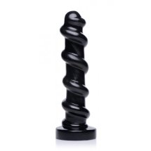 XR Brands Master Series Spiral – czarny model śrubowy XL z przyssawką i spiralną powierzchnią