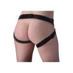 XR Brands Strap-On – silikonowy model z uprzężą 19 cm, podwójna gęstość, wymienne pierścienie