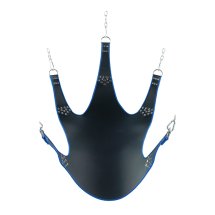Mr. Sling Pasek Skórzany Premium z niebieską lamówką – 5-punktowy, 113x122 cm