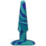 Doc Johnson A-Play Groovy – silikonowy korek anatomiczny 12 cm, wielokolorowy wzór