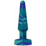 Doc Johnson A-Play Groovy – silikonowy korek anatomiczny 12 cm, wielokolorowy wzór