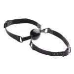 XR Brands Double Silicone Gag – Model z podwójnym paskiem i kulką silikonową, czarny