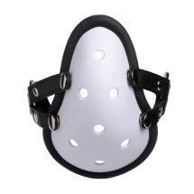XR Brands Sportowy kaganiec silikonowy z odpinanymi paskami, czarny, regulowany