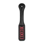 Shots Ouch! Paddle XOXO – czarne, precyzyjne akcesorium skórzane z motywem