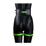 Ouch! Glow in the Dark L/XL – kajdanki na uda z paskiem, fluorescencyjne, regulowane