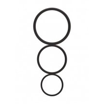 Shots Toys Flat Ring zestaw 3 płaskich pierścieni anatomicznych, elastyczne TPE czarne