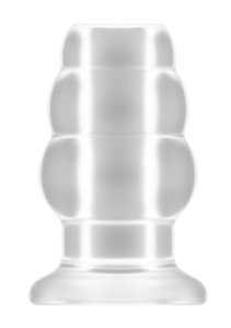 Master Series No.51 duży korek intymny z tunelem, 127 mm, TPE, trzystopniowy, czarny