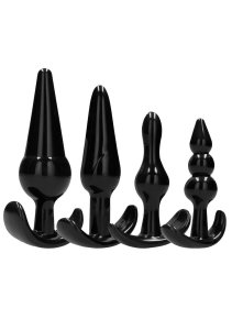 EasyToys Zestaw 4 korków TPE No.80, wielorozmiarowy, wodoodporny, czarny, ergonomiczna podstawa
