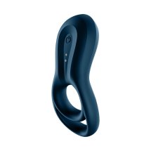 Satisfyer Epic pierścień wibrujący silikonowy, silny silnik, czarny, wodoodporny