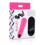 XR Brands Bang Bullet Mini z pilotem bezprzewodowym, silikonowy, fioletowy