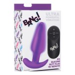 XR Brands Smooth Silicone – wodoodporny korek analny z pilotem, 21 trybow, czarny