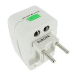 XR Brands Universal Adapter – wielofunkcyjny adapter podróżny, biały, ochrona przepięciowa