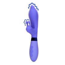 Loveline Pratanopia silikonowy masażer dwupunktowy, ergonomiczny, fioletowy, system wibracji USB