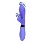 Loveline Pratanopia silikonowy masażer dwupunktowy, ergonomiczny, fioletowy, system wibracji USB
