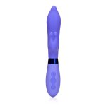 Loveline Pratanopia silikonowy masażer dwupunktowy, ergonomiczny, fioletowy, system wibracji USB