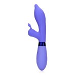 Loveline Pratanopia silikonowy masażer dwupunktowy, ergonomiczny, fioletowy, system wibracji USB