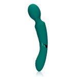 Loveline Green Gable dwustronna wibrująca rożdżka dla par, silikon medyczny, USB
