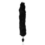 Ouch! Fox Tail Plug metalowy z puszystym ogonem, srebrny/czarny, anatomiczny kształt