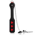 Ouch! Hearts Paddle z łańcuszkiem i metalowym elementem, motyw serc, 32 cm