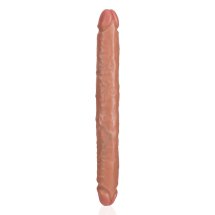 RealRock Podwójny model intymny dwustronny 35,6 cm – beżowy, elastyczna konstrukcja